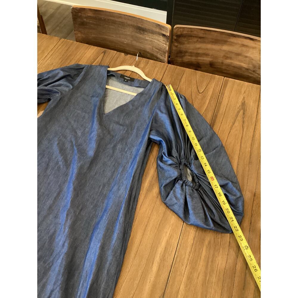 Padova Colombia kaftan denim jean balloon sleeve v neck boho resort Midi dress 6 - Picture 10 of 10